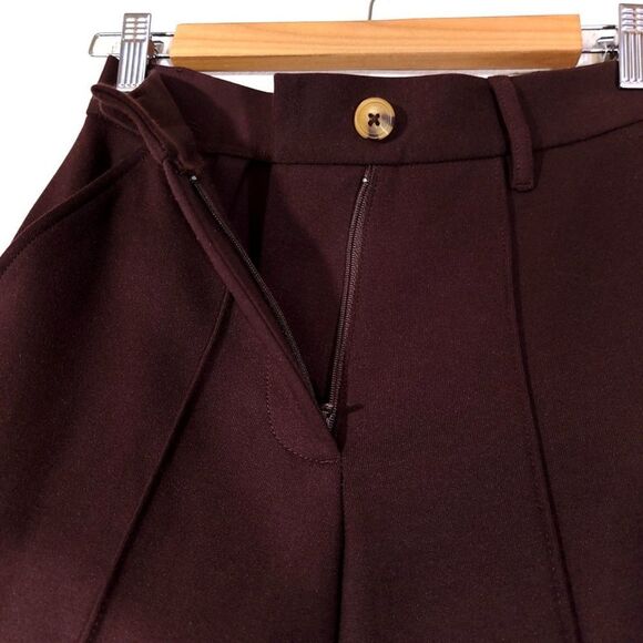 NWT Urban Outfitters UO Isabella Ponte High-Waisted Flare Pant in Chocolate XS - Picture 11 of 12